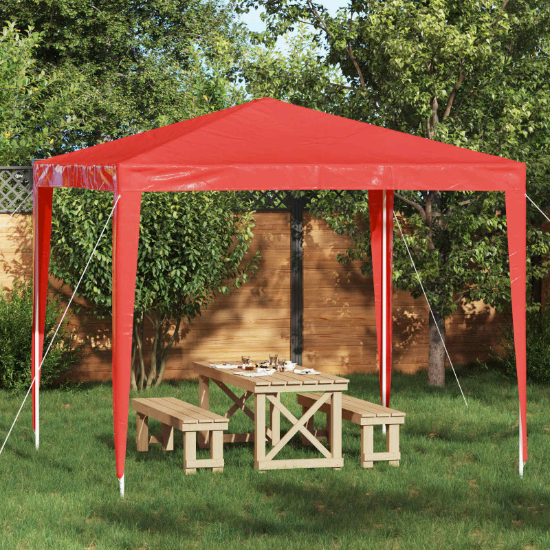 Namiot Imprezowy 250 x 250 x 240 cm czerwony PE i stal