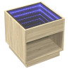 Stolik kawowy z LED Infinity, dąb sonoma, 50x50x50 cm