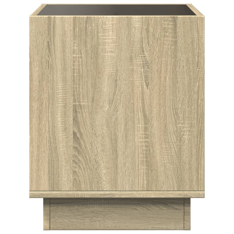 Stolik kawowy z LED Infinity, dąb sonoma, 50x50x50 cm