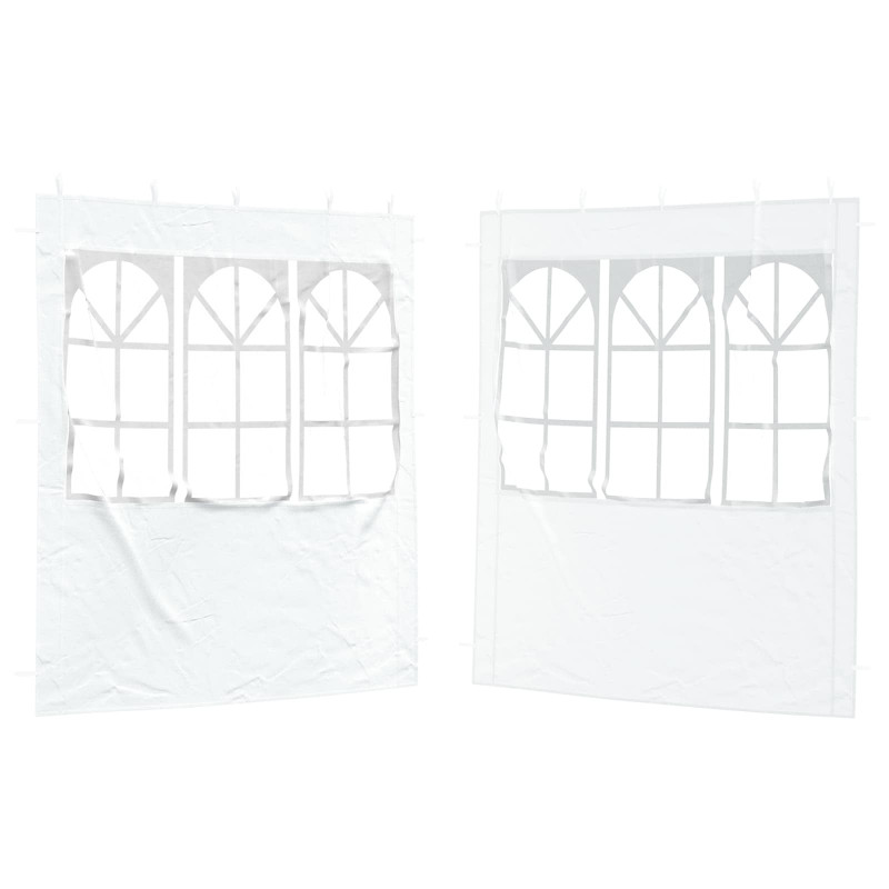 Ściana boczna namiotu na imprezy 2 pcs 200 x 195 cm Biały