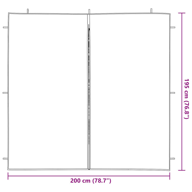 Ściana boczna namiotu na imprezy 2 pcs antracytowy 200 x 195 cm