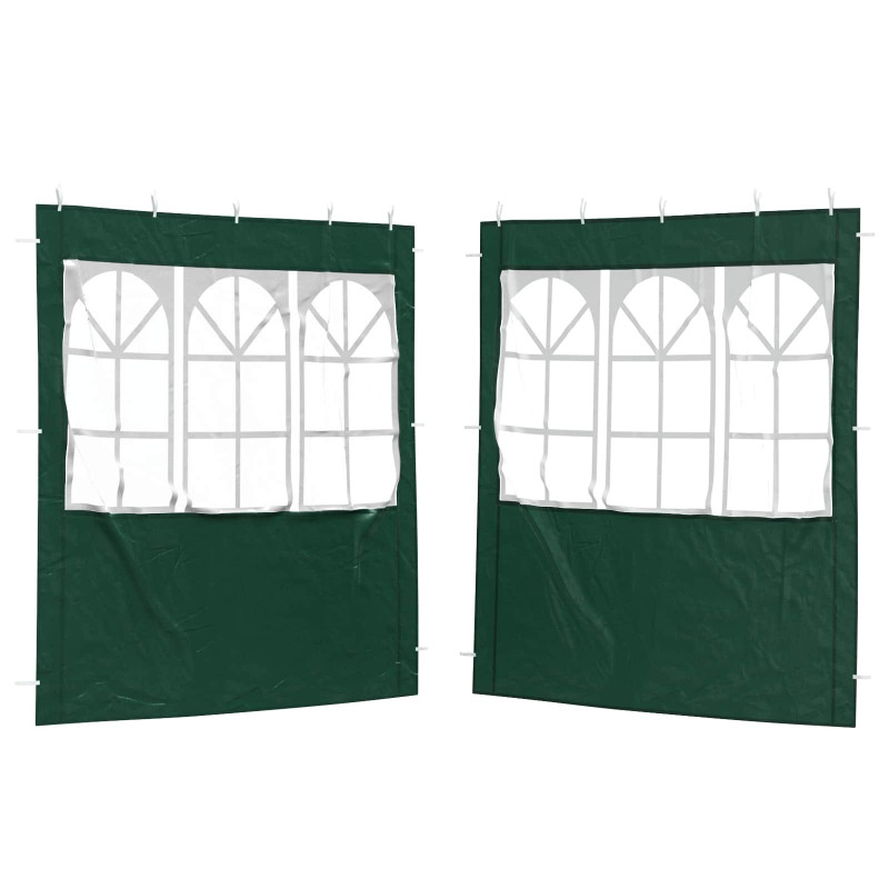 Ściana boczna namiotu na imprezy 2 pcs 200 x 195 cm zielony