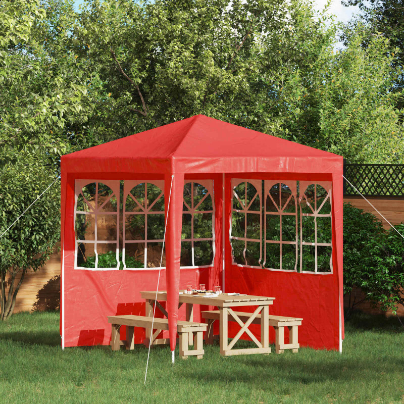 Ściana boczna namiotu na imprezy 2 pcs 200 x 195 cm czerwony