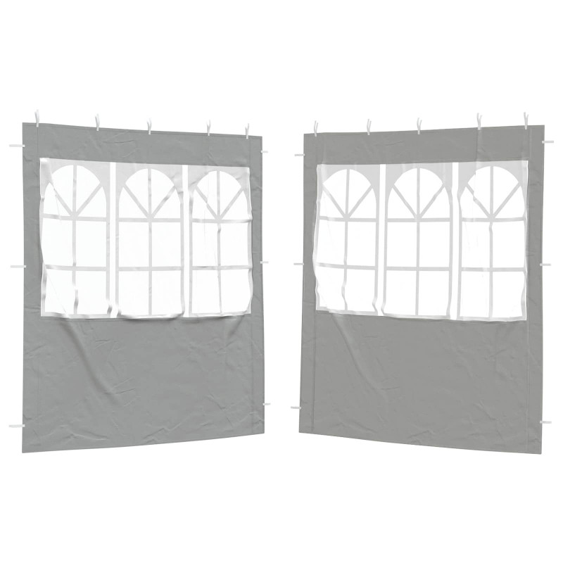 Ściana boczna namiotu na imprezy 2 pcs 200 x 195 cm jasnoszary