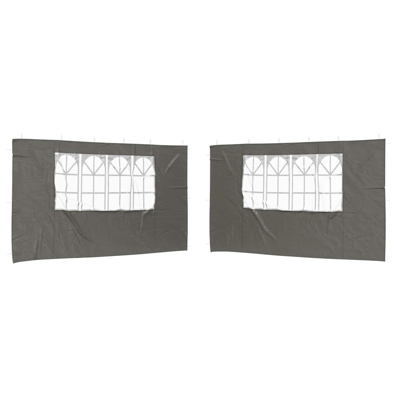 Ściana boczna namiotu na imprezy 2 pcs 400 x 195 cm antracytowy