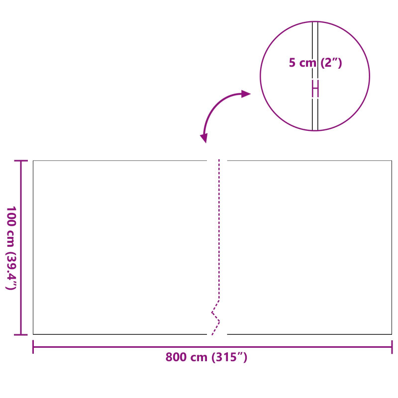 Sztuczna trawa Zielony 1 x 8 m / 50 mm PP i PE