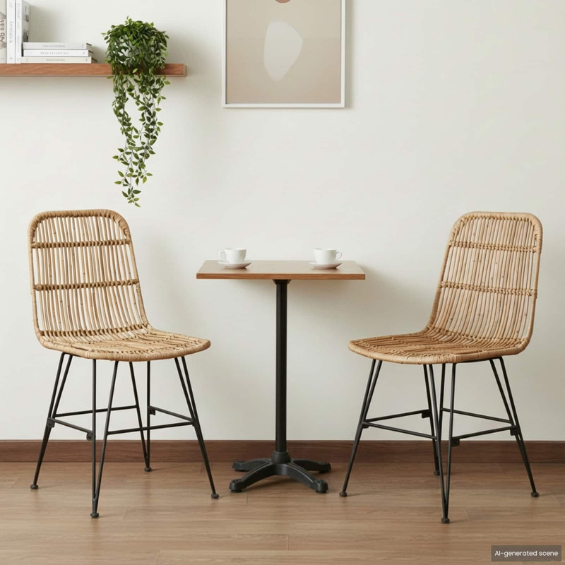 Krzesło jadalniane 2 pcs naturalny 41 x 55 x 85 cm