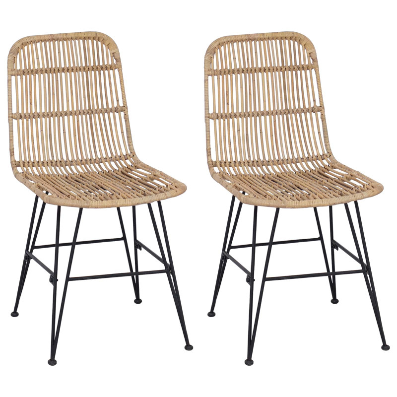 Krzesło jadalniane 2 pcs naturalny 41 x 55 x 85 cm