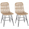 Krzesło jadalniane 2 pcs naturalny 41 x 55 x 85 cm