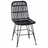 Krzesło jadalniane 2 pcs Czarny 41 x 55 x 85 cm Rattan i Stal
