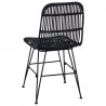 Krzesło jadalniane 2 pcs Czarny 41 x 55 x 85 cm Rattan i Stal