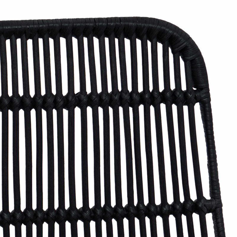 Krzesło jadalniane 2 pcs Czarny 41 x 55 x 85 cm Rattan i Stal