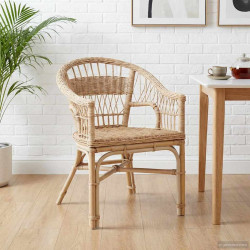 Krzesło składane naturalny 60 x 60 x 81 cm rattan