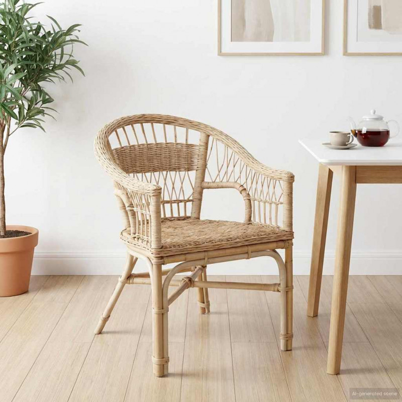 Krzesło składane naturalny 60 x 60 x 81 cm rattan