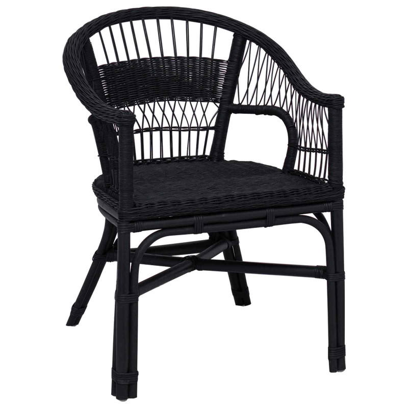 Krzesło składane Czarny 60 x 60 x 81 cm rattan