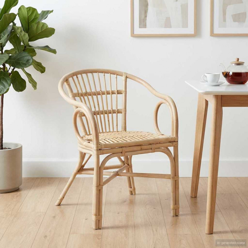 Krzesło składane naturalny 58 x 60 x 81 cm rattan