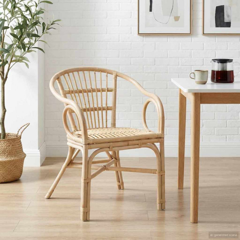 Krzesło składane naturalny 58 x 60 x 81 cm rattan