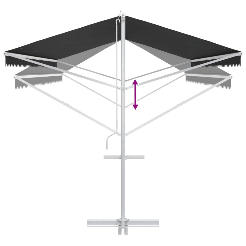 Markiza wolnostojąca antracytowy 6 x 3 m Poliester