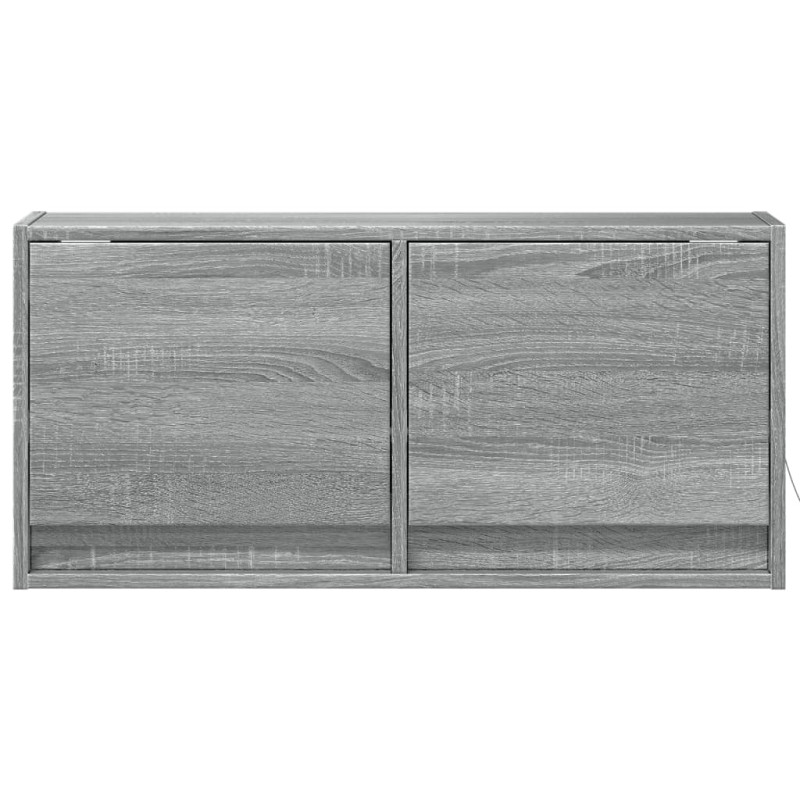 Ścienna szafka TV z LED, szary dąb sonoma, 80x31x35 cm