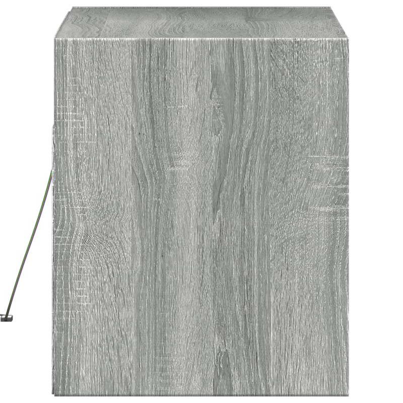 Ścienna szafka TV z LED, szary dąb sonoma, 80x31x35 cm