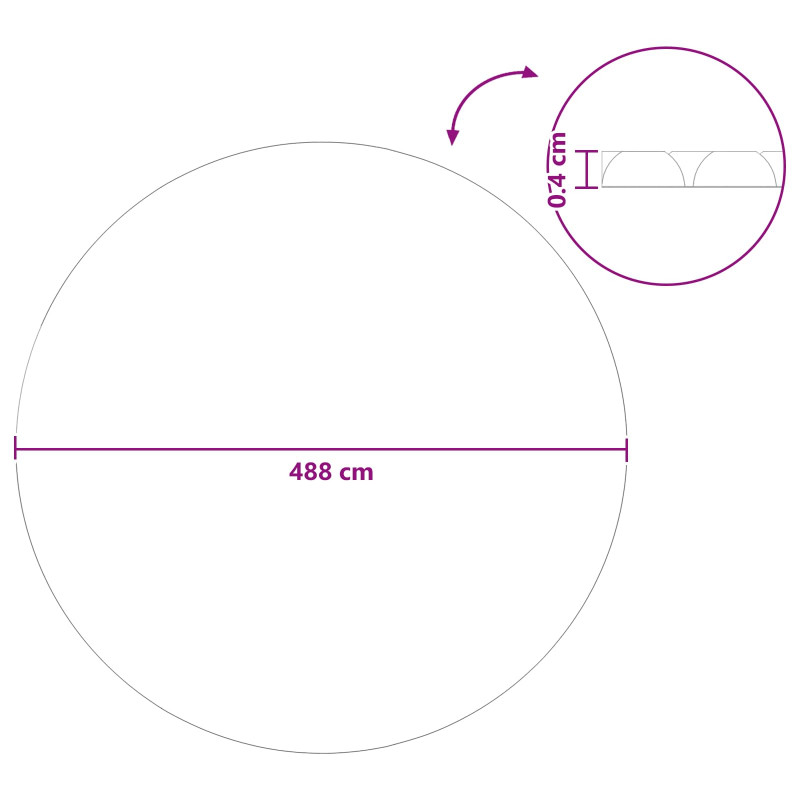 Pokrywa Basenowa Ekstra Ciężka Czarny i niebieski 488 cm PE