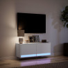 Ścienna szafka TV z LED, biała, 100x31x35 cm