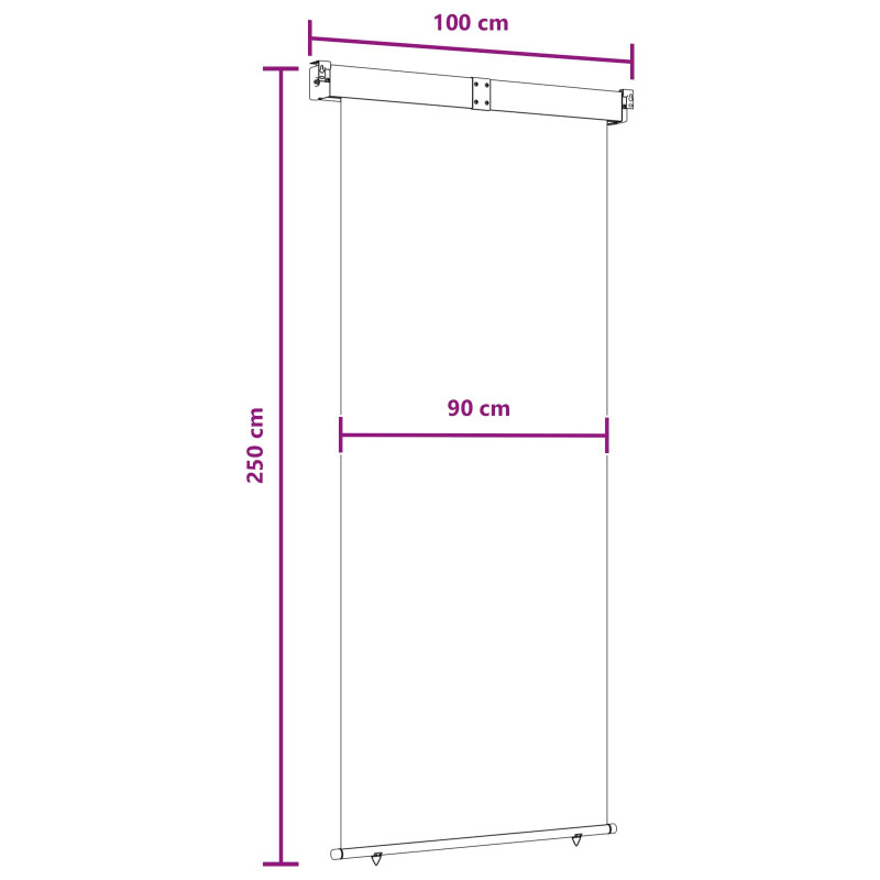 Markiza boczna na balkon 100% poliester, żelazo, stal