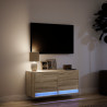 Ścienna szafka TV z LED, dąb sonoma, 80x31x35 cm