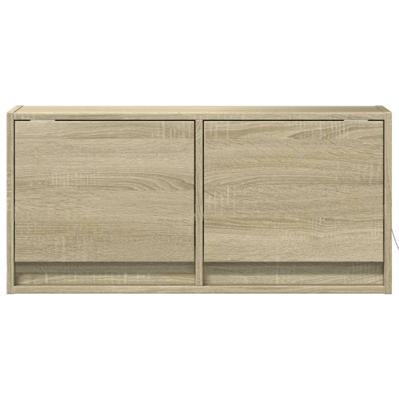 Ścienna szafka TV z LED, dąb sonoma, 80x31x35 cm