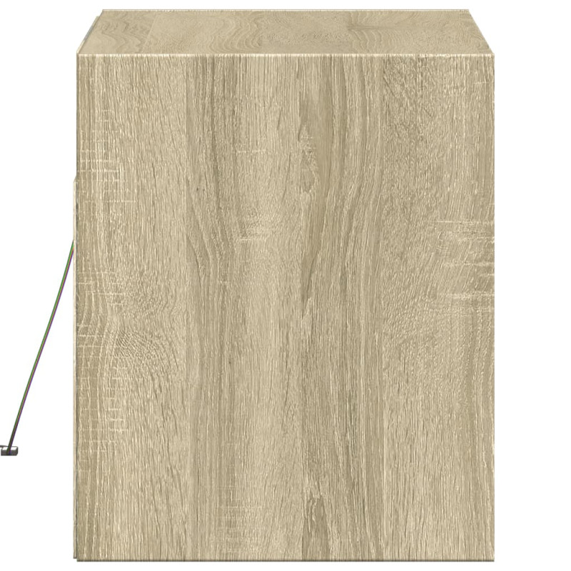 Ścienna szafka TV z LED, dąb sonoma, 80x31x35 cm