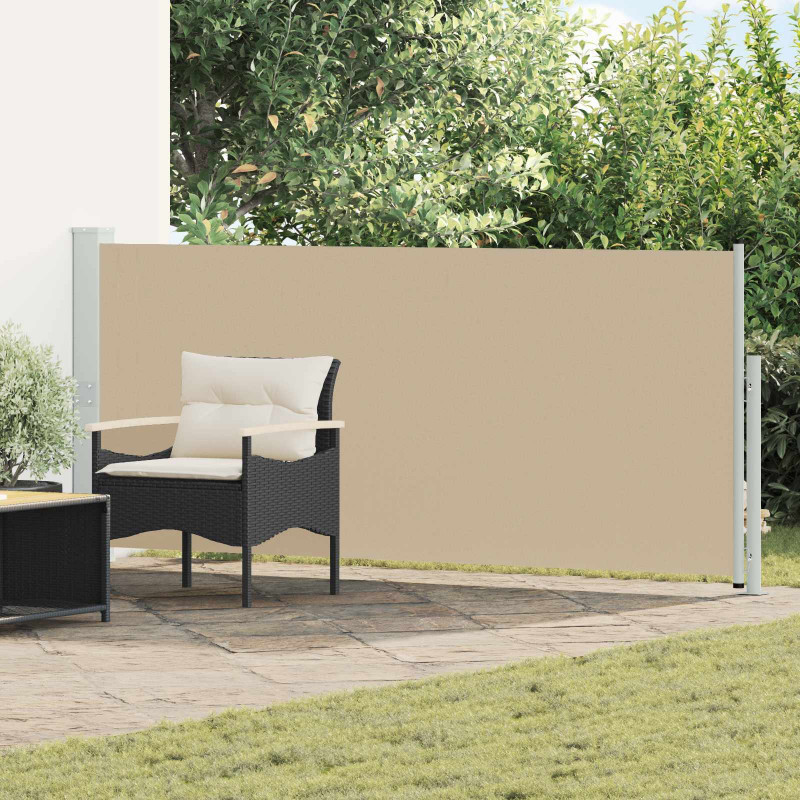 Rozkładany boczny markiz Beżowy 500 x 117 cm Poliester