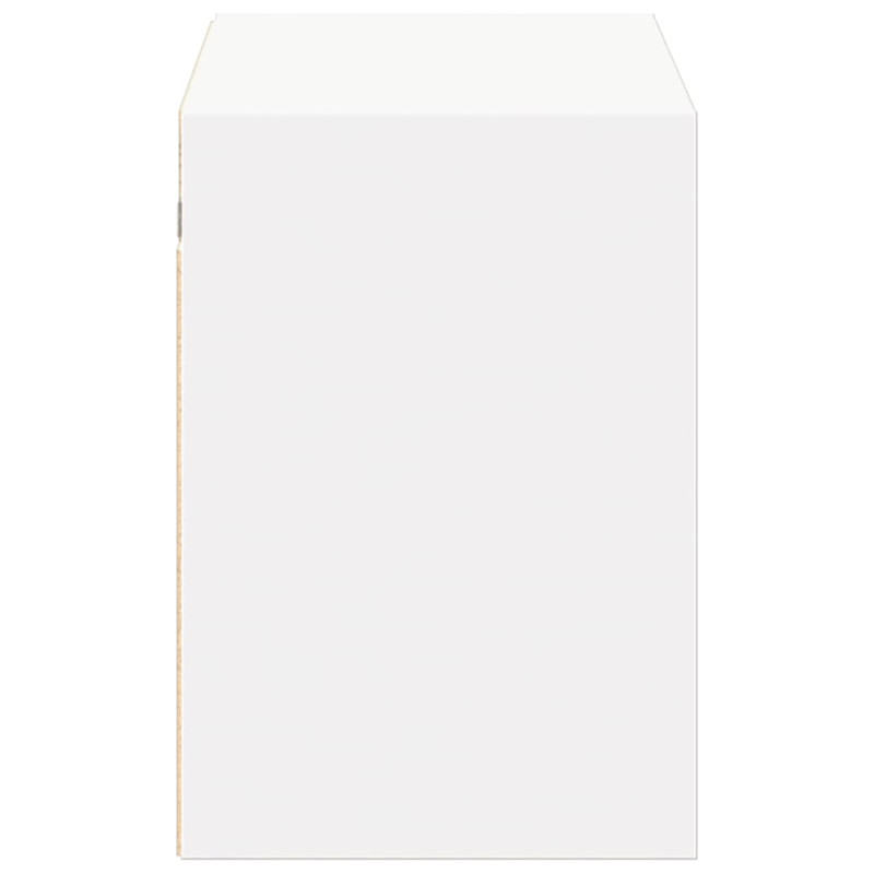 Ścienna szafka TV z LED, biała, 100x31x45 cm