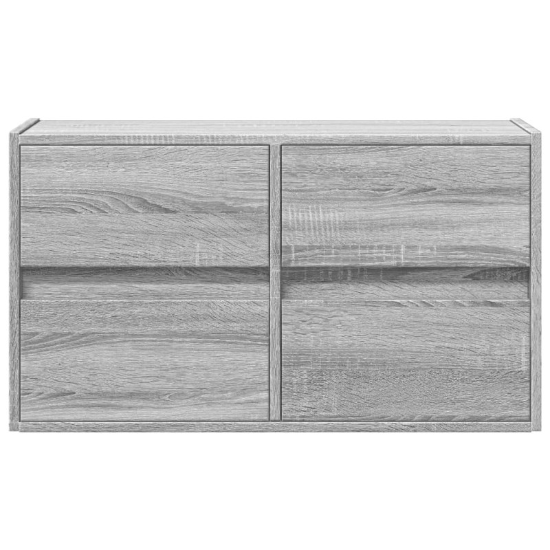 Ścienna szafka TV z LED, szary dąb sonoma, 80x31x45 cm