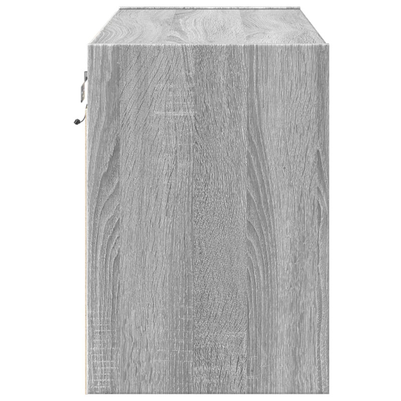 Ścienna szafka TV z LED, szary dąb sonoma, 80x31x45 cm