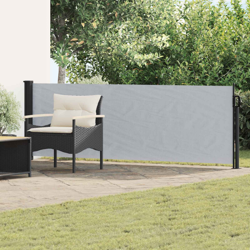 Rozkładany boczny markiz Szary 300 x 100 cm Poliester