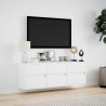 Ścienna szafka TV z LED, biała, 130x31x45 cm