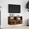 Ścienne szafki TV z LED, 2 szt., przydymiony dąb, 41x31x45 cm