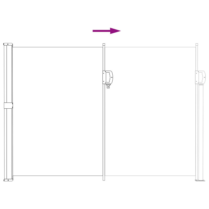 Rozkładany boczny markiz piaskowy 500 x 120 cm Poliester