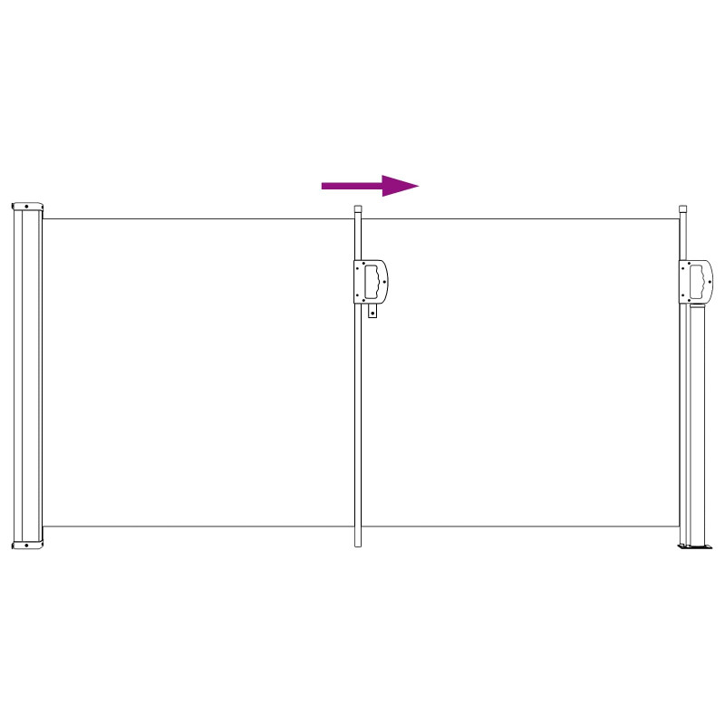 Rozkładany boczny markiz Czarny 300 x 100 cm Poliester