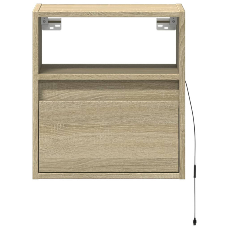 Ścienna szafka TV z LED, dąb sonoma, 41x31x45 cm