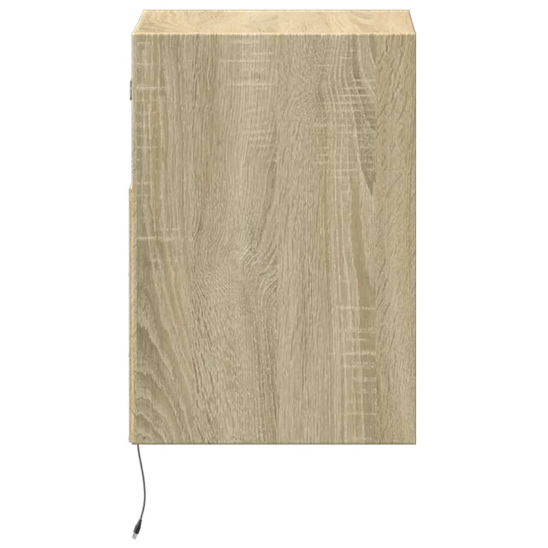 Ścienna szafka TV z LED, dąb sonoma, 41x31x45 cm