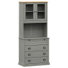 Kredens VIGO, szary, 80x40x176 cm, lite drewno sosnowe