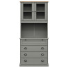 Kredens VIGO, szary, 80x40x176 cm, lite drewno sosnowe