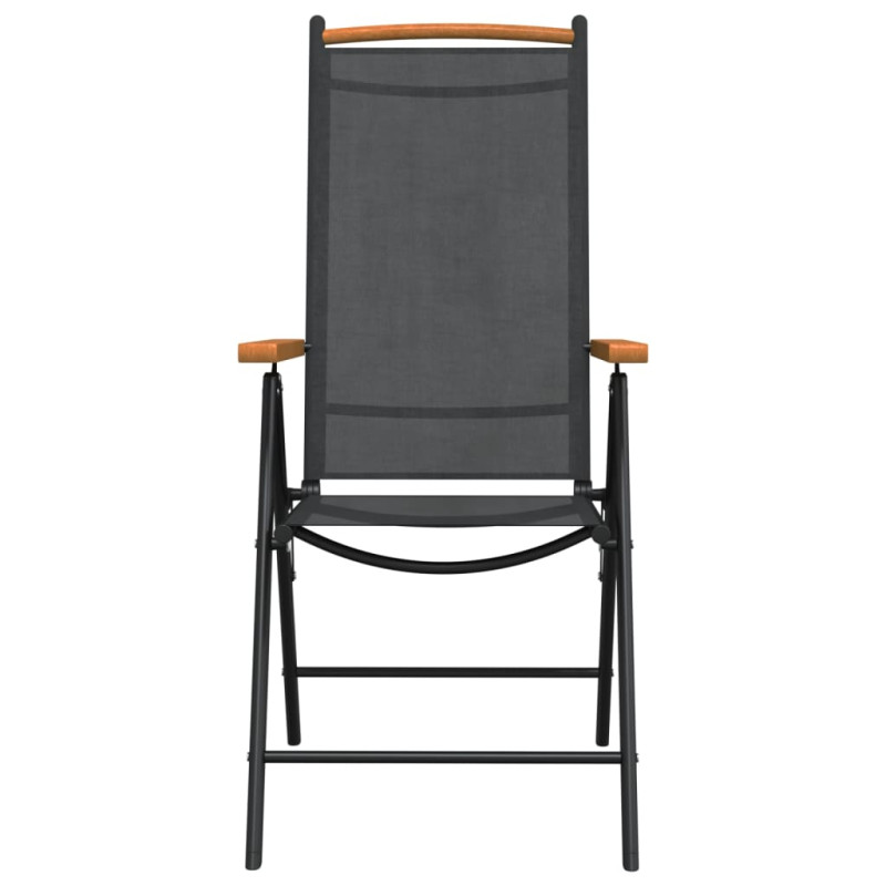 7-częściowy zestaw mebli ogrodowych, czarny, aluminium