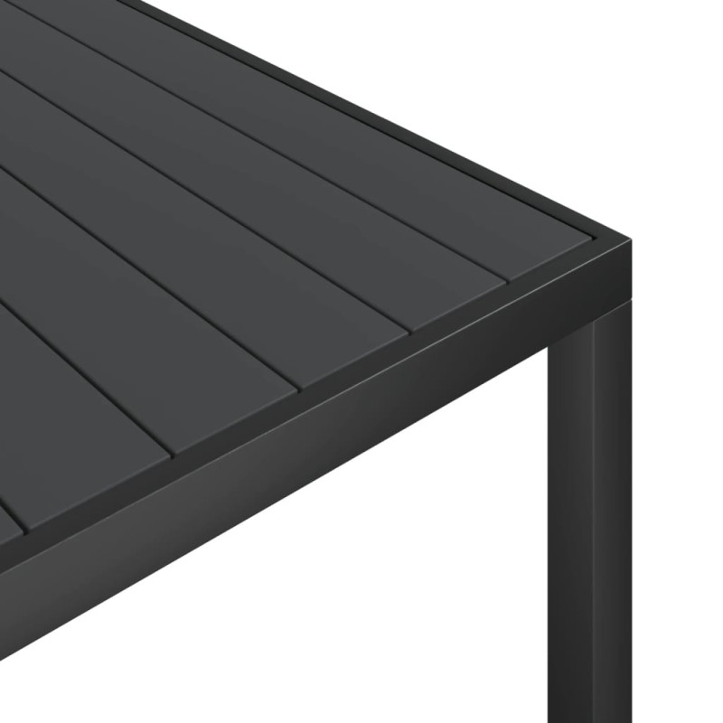 7-częściowy zestaw mebli ogrodowych, czarny, aluminium