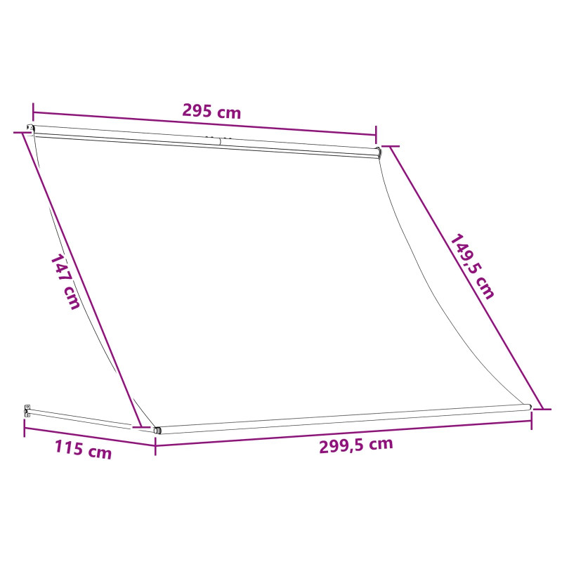 Markiza Beżowy 300 x 150 cm 180 g / m² Poliester z powłoką PU