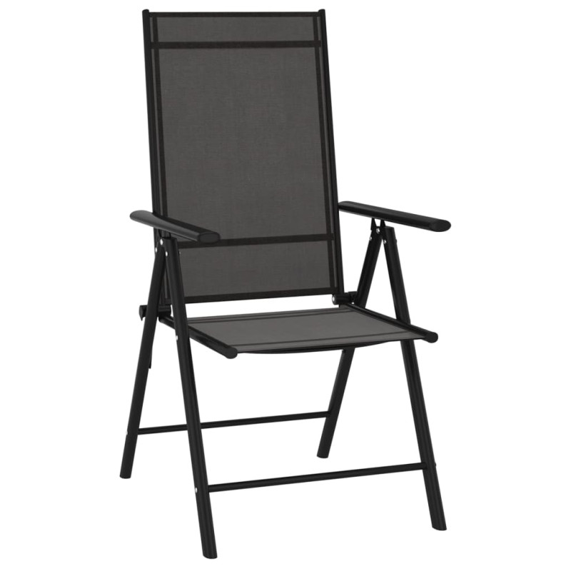 7-częściowy zestaw mebli ogrodowych, czarny, aluminium