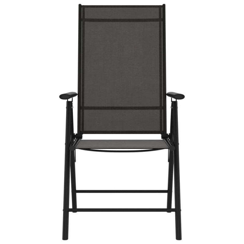 7-częściowy zestaw mebli ogrodowych, czarny, aluminium