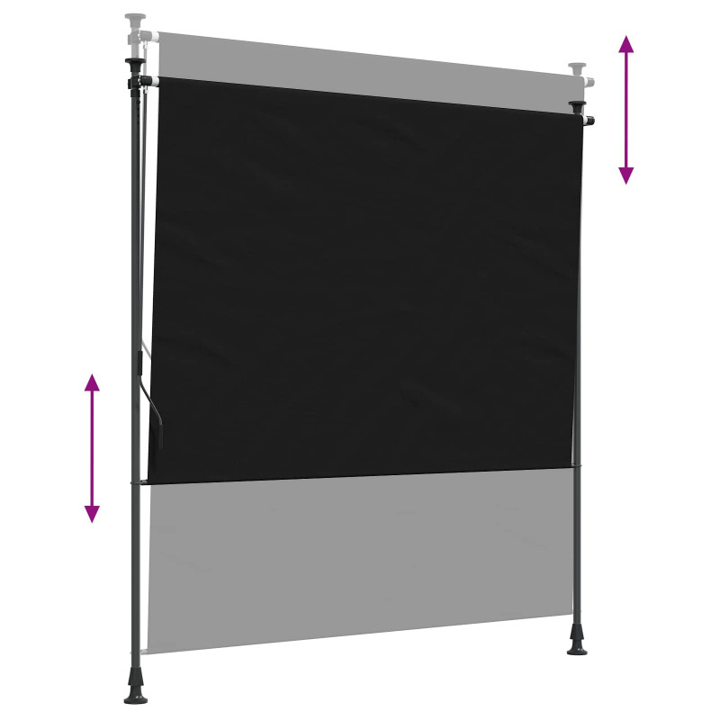 Zewnętrzna Roleta Rolkowa Czarny 100 x 270 cm