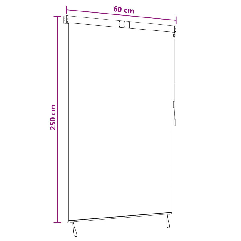 Roleta brązowy 60 x 250 cm Materiał i Aluminium